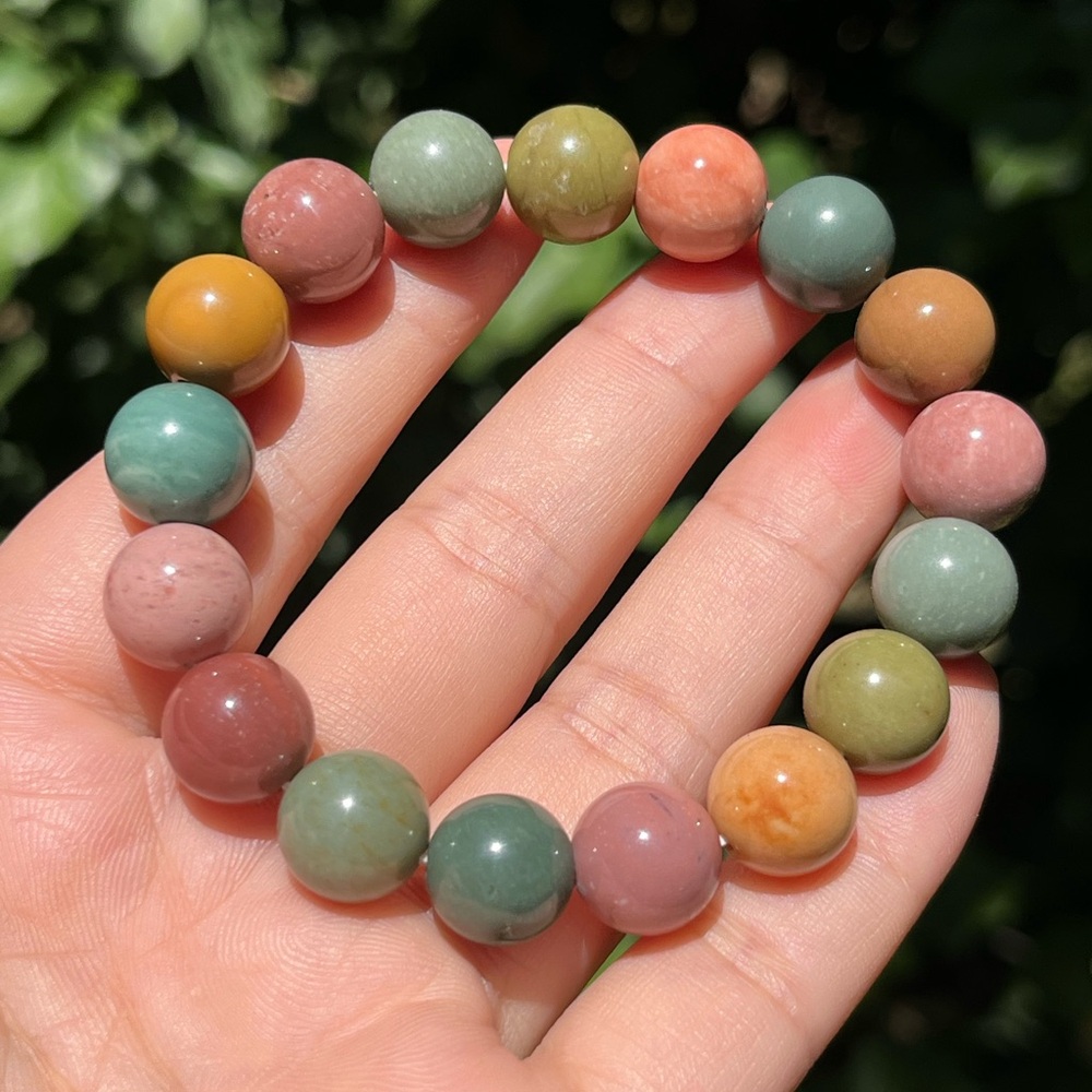 11.5mm‎ stretchable rainbow Alashan bracelet